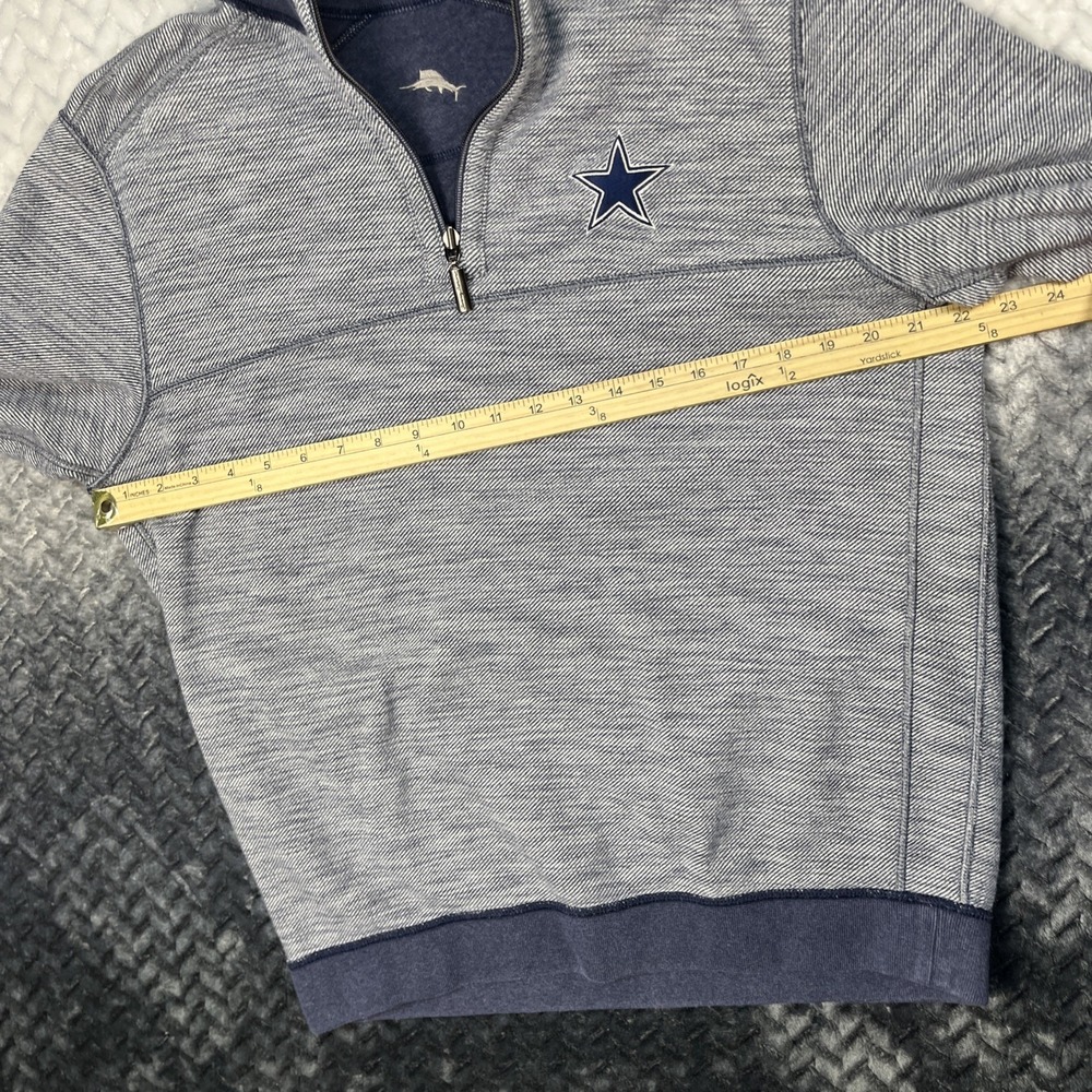 Dallas Cowboys Tommy Bahama NFL Men L Blue 1/4 Zip Pullover Star Logo Reversible - Picture 6 of 14